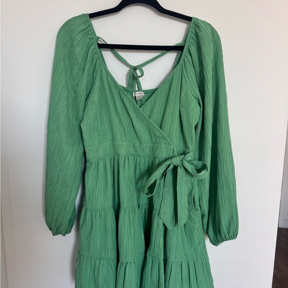 American Eagle Outfitters Dresses & Skirts - American Eagle Outfitters Green Long Sleeve Wrap Dress